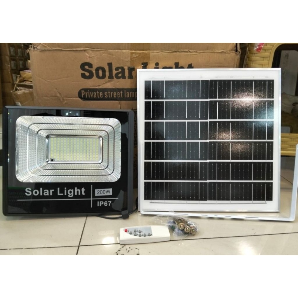 Lampu sorot Led outdoor solar 200watt 2 in 1 lampu sorot solar panel