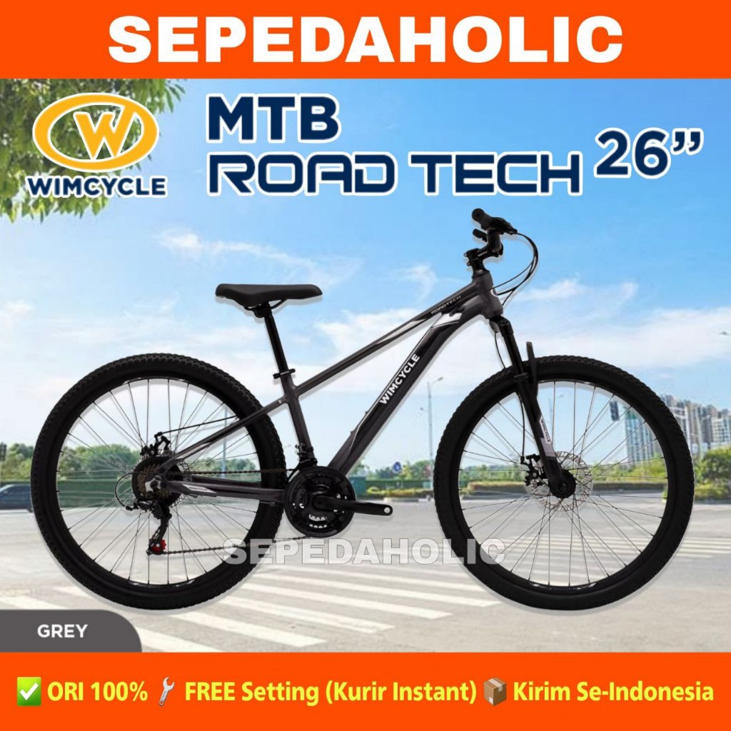 Sepeda Gunung MTB WIMCYCLE ROADTECH 26 Inch Alloy Suspension