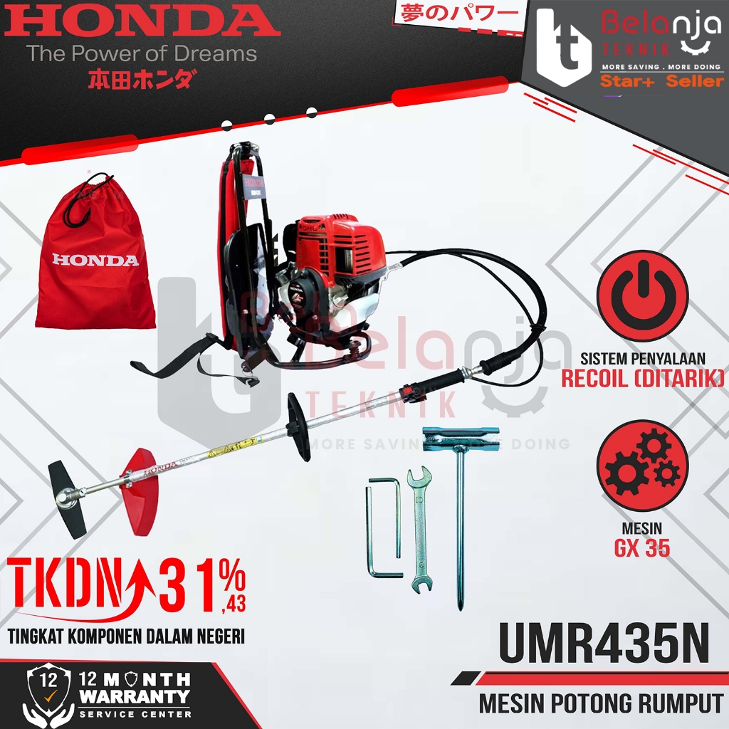 Mesin Potong Rumput Gendong HONDA UMR435N Brush Cutter 4 Tak UMR435 N UMR 435 N