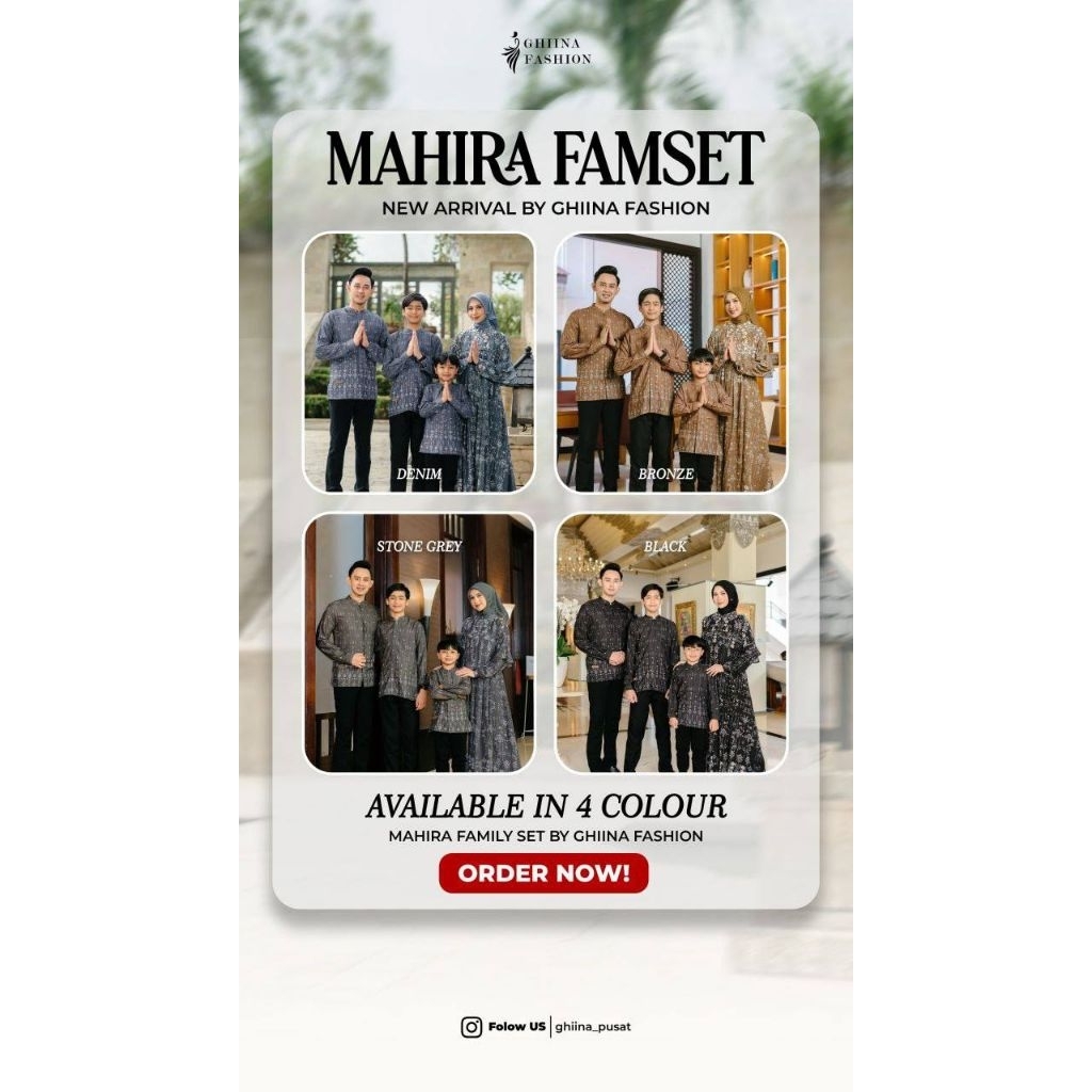 MAHIRA FAMILY SET GHIINA FASHION, SARIMBIT GHIINA, SERAGAMAN LEBARAN, MAHIRA DRESS MAHIRA KOKO GHIIN