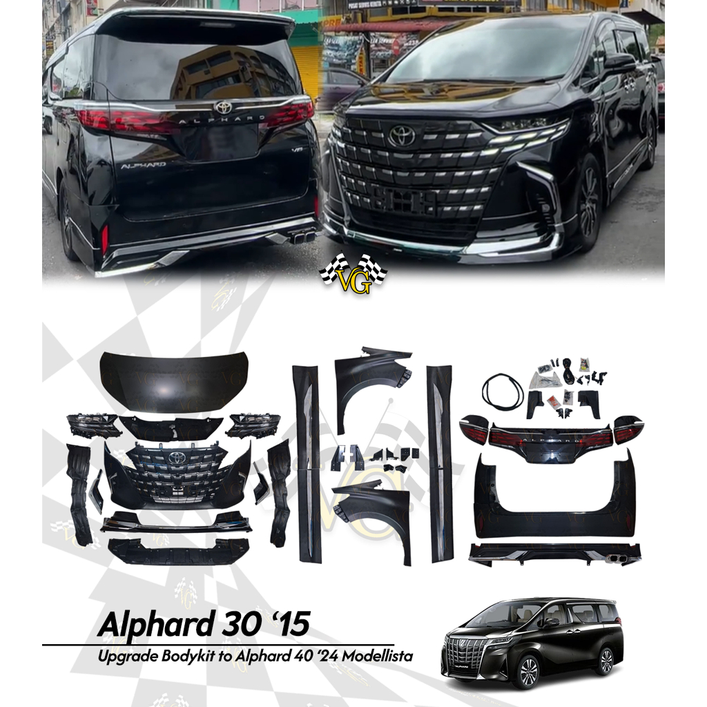 Bodykit Alphard 30 Upgrade Alphard 40 Body Kit Alphard 2015-2023 jadi Alphard 2024 2025 Modellista