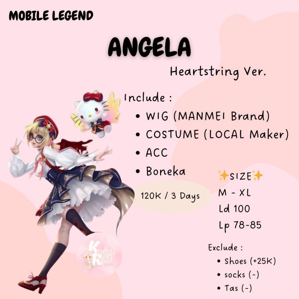 RENTAL/SEWA COSPLAY MOBILE LEGEND BANG BANG MLBB ANGELA HEARTSTRING VER.