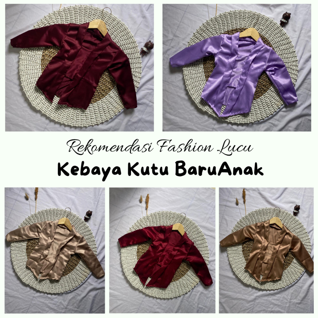 Baju Kebaya Kutu Baru Anak Perempuan Usia 2 3 tahun Kebaya Kutu Baru Kondangan Motif Polos Lengan Pa