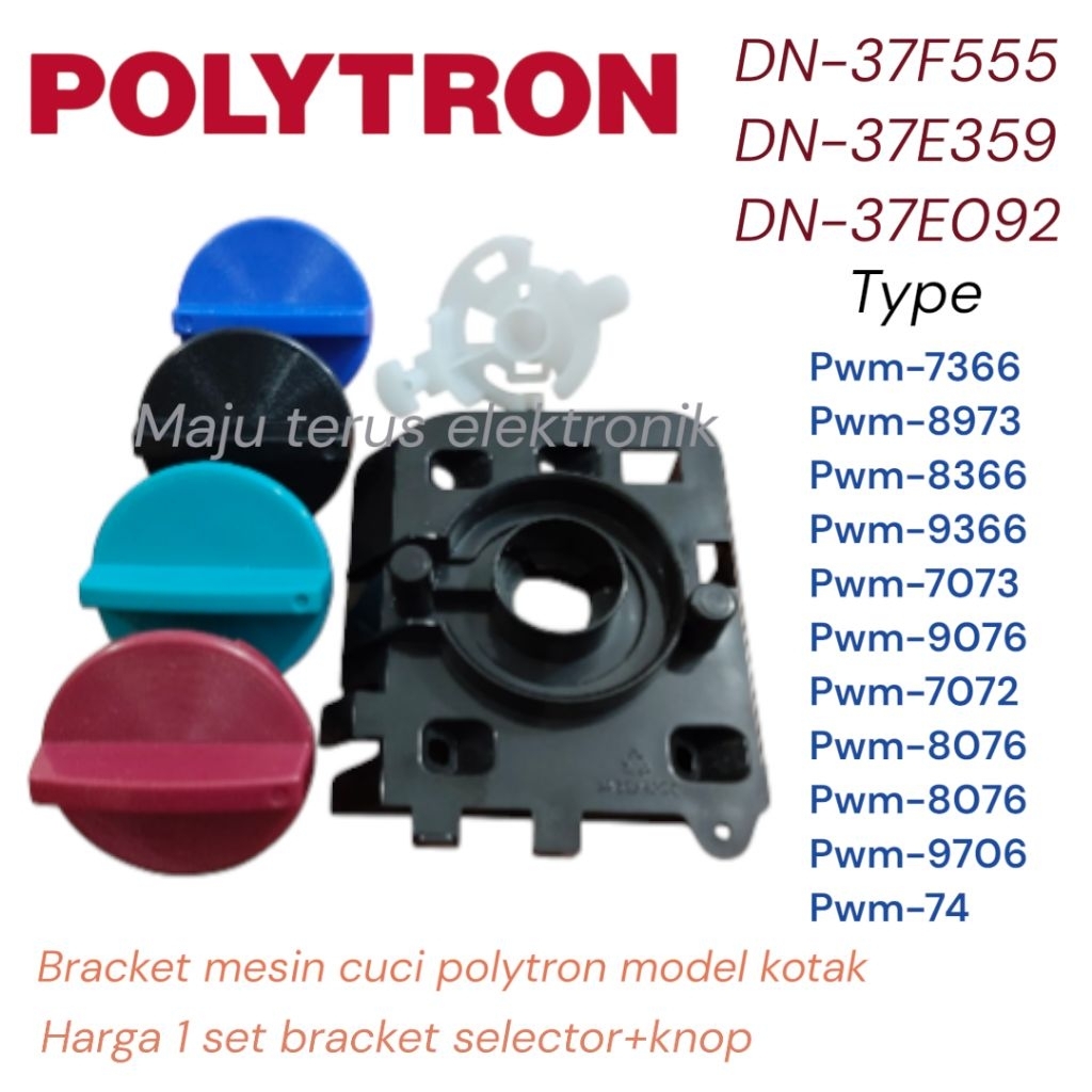 Set bracket selector+knop pembuangan air mesin cuci polytron 2 tabung