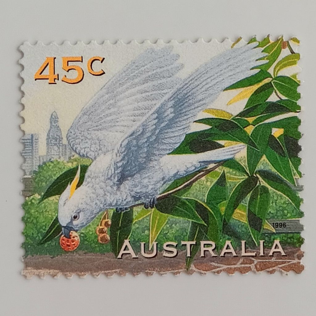 (AD) Perangko Australia 1996 Domestic Animals (1996) - Sulphur-crested Cockatoo (Cacatua galerita) 4