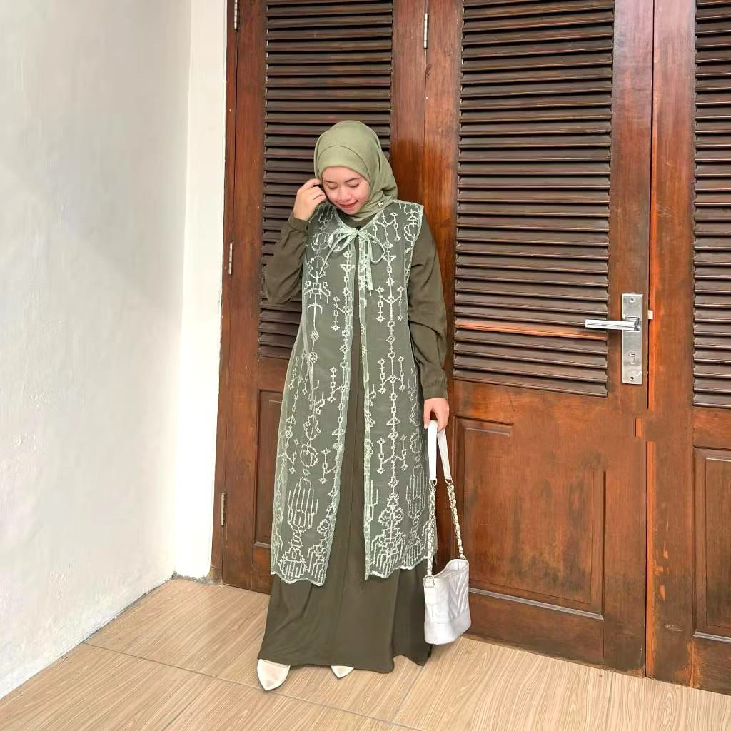 Outer brukat premium outer brokat kondangan tanpa lengan kekinian