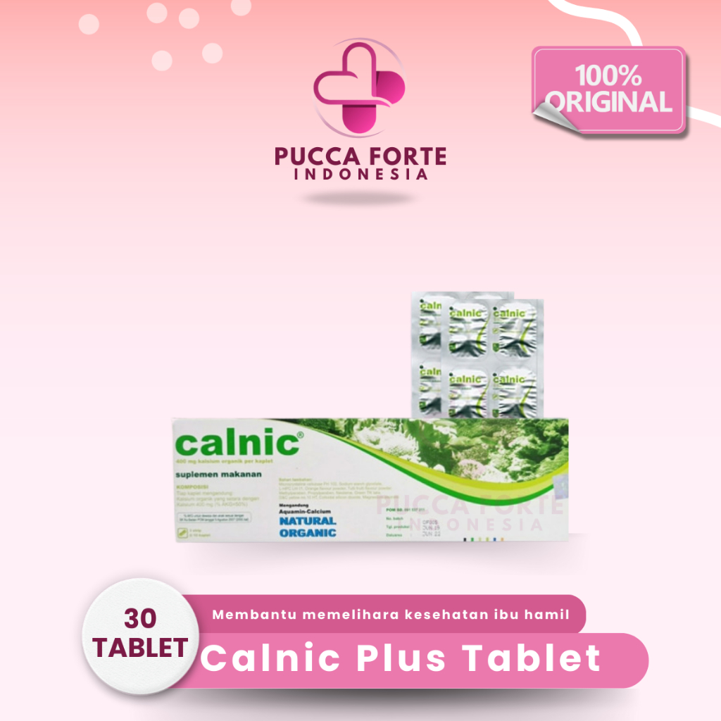 Calnic Plus Tablet - Suplemen Makanan Kalsium & Vitamin D3 untuk Ibu Hamil & Anak