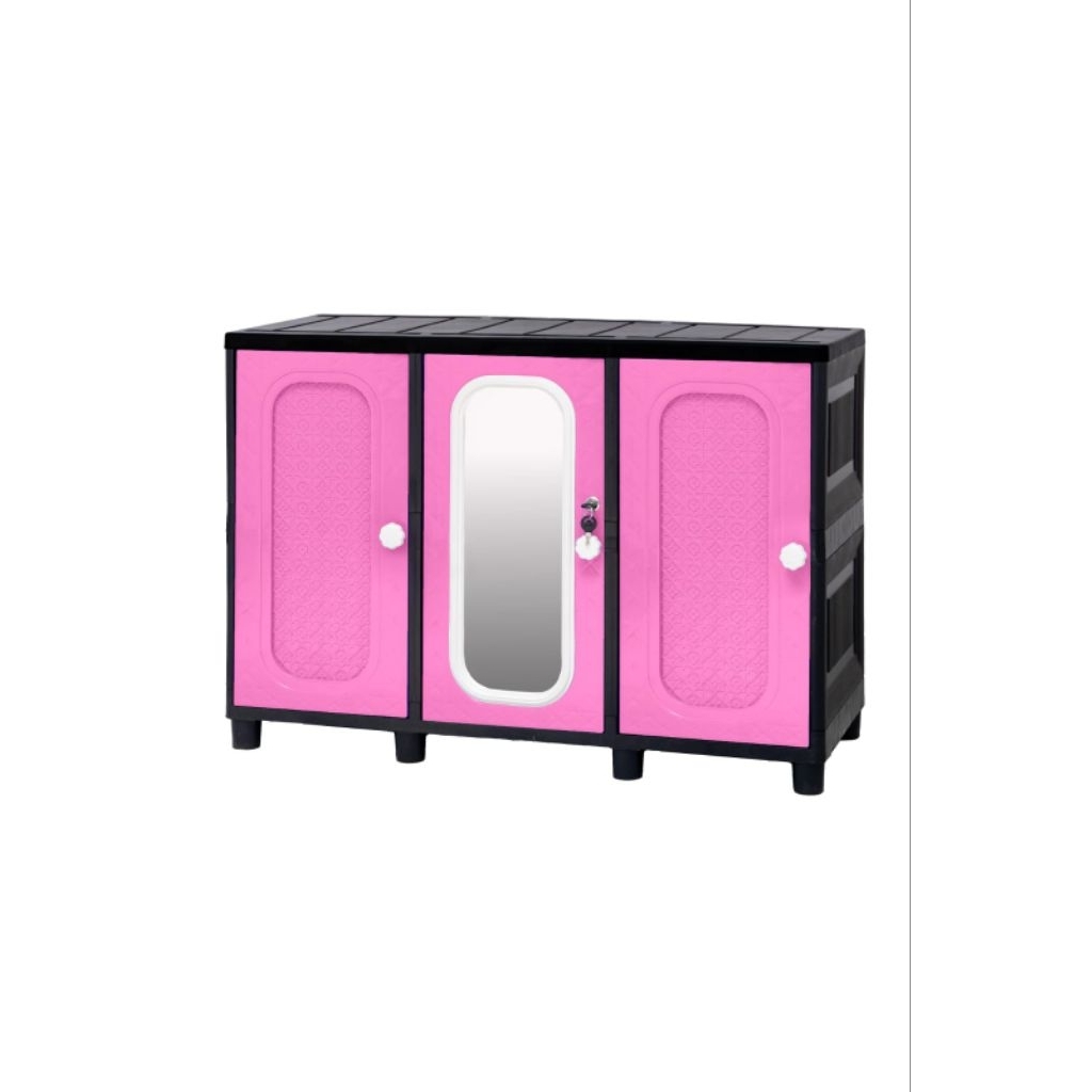 Lemari Meja TV TRM L1  KACA Kunciwarna:RaminBiru Hijau PinkJatiUngu Putih