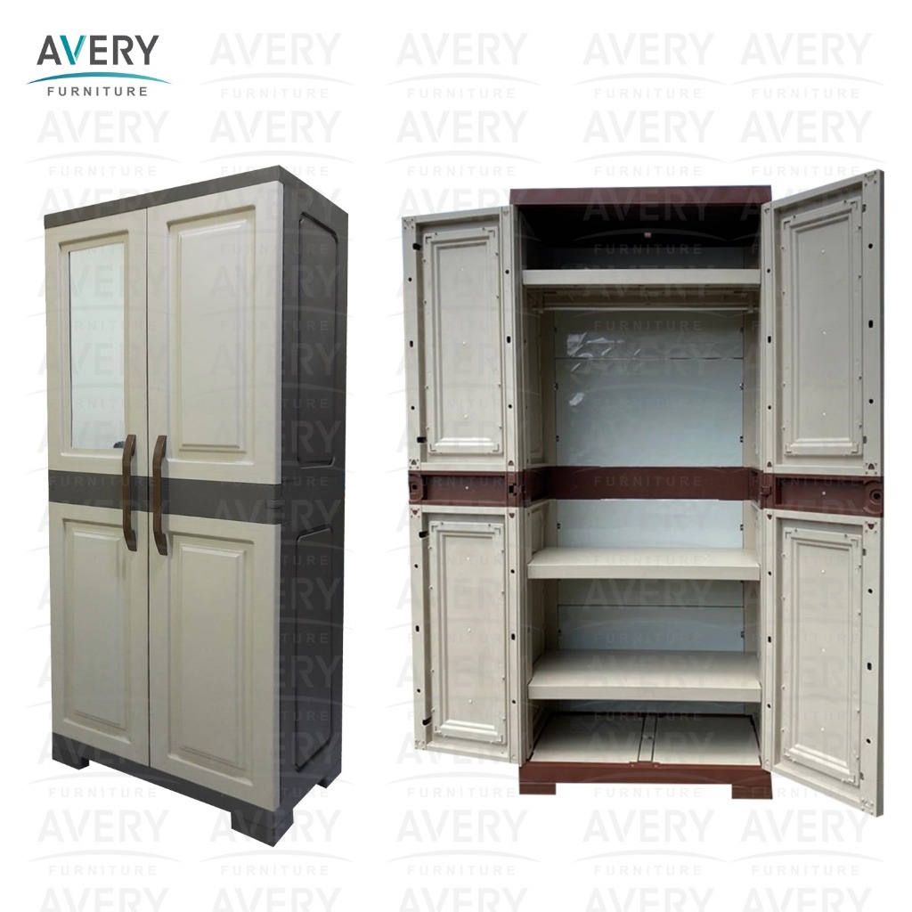 Avery - Lemari Orion Kaca / Lemari Plastik dengan Kaca