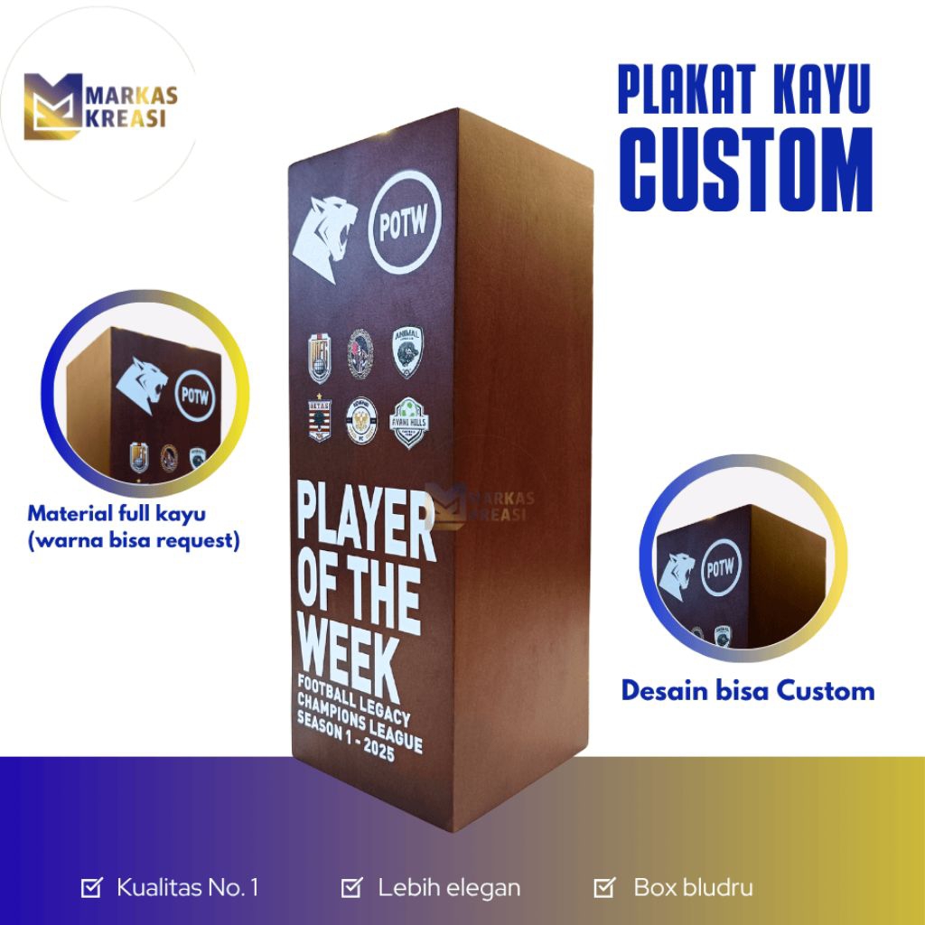 Plakat Kayu Custom, Piala Kayu Custom Plakat Penghargaan