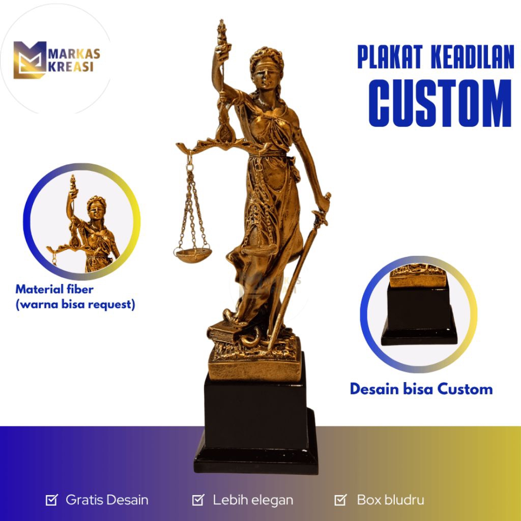 Plakat Justice Dewi Keadilan, Patung Dewi Keadilan