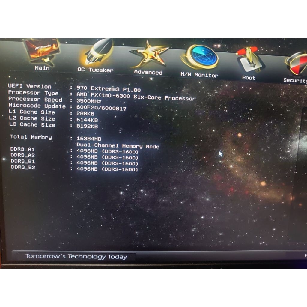 motherboard ASRock 970 extrime 3 + fx 6300+ ram 16gb