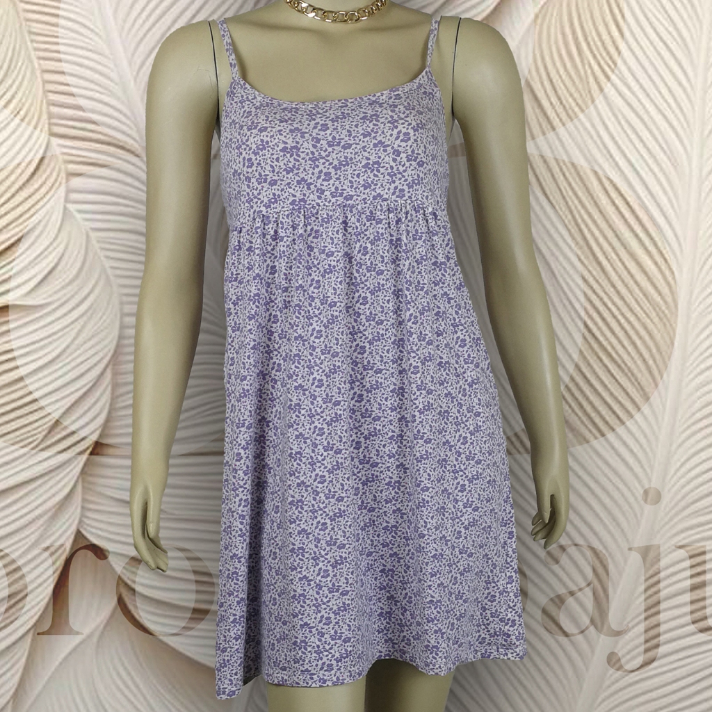 UNIQLO Mini Dress Tidur Dengan Cup Bra KTG22 Lingerie Wanita Dewasa Katun