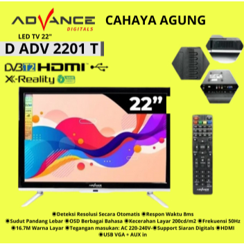 Advance Digital LED HD TV TVD ADV 2201 T / ADV-2201T / 2201T USB Movie 22 inch 22 HDMI VGA