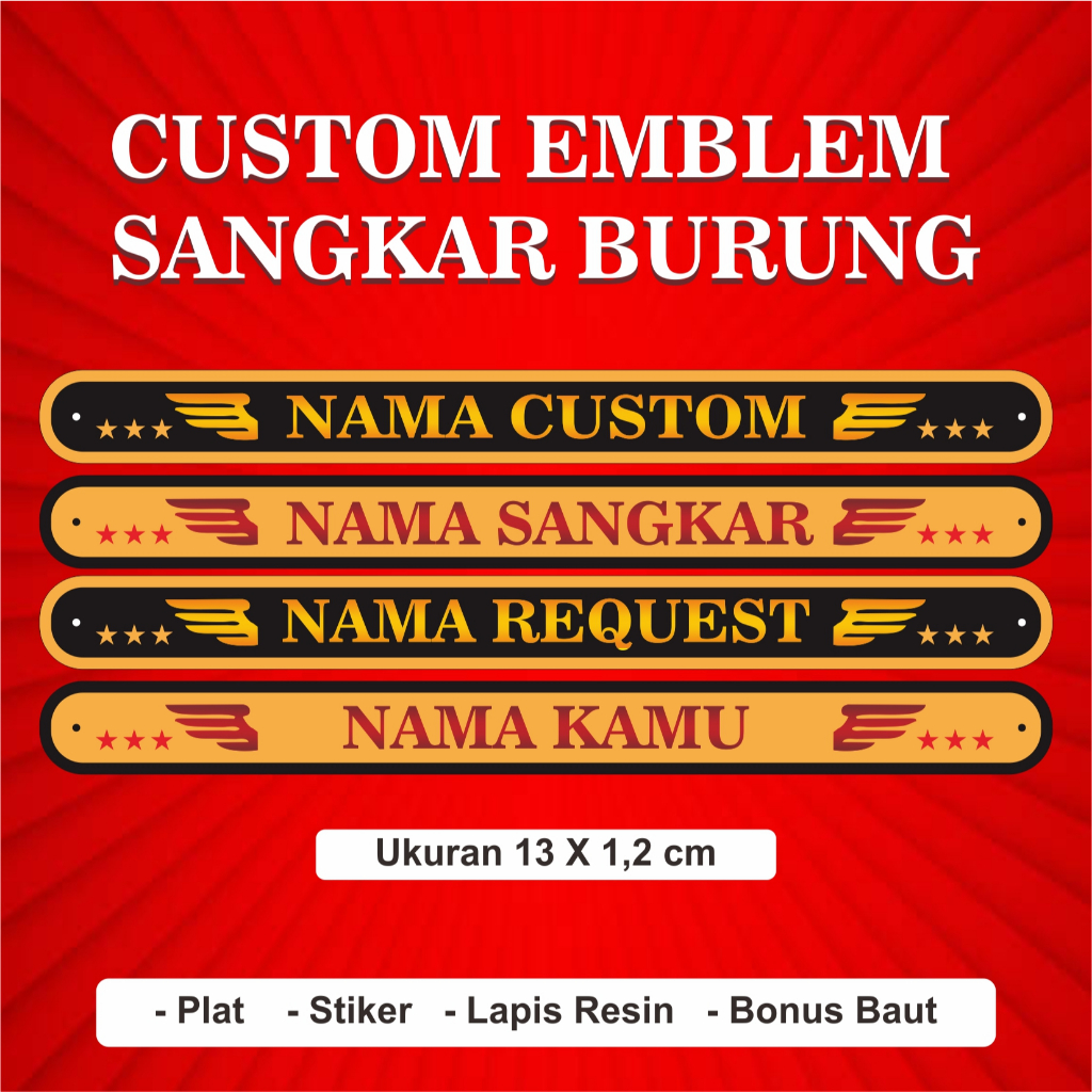 EMBLEM SANGKAR BURUNG (CUSTOM / BISA RIKUES NAMA)
