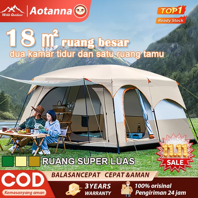 Tenda Camping 4 - 15 Orang Portable Waterproof Camping Tent Tenda Camping Besar