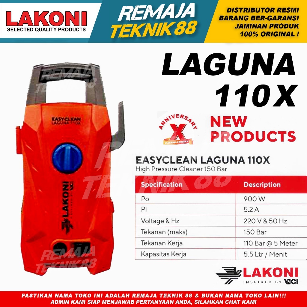 Jet Cleaner Mesin Cuci Steam - Lakoni Laguna 110x 900 WATT - LAKONI 110 X LAGUNA 110X
