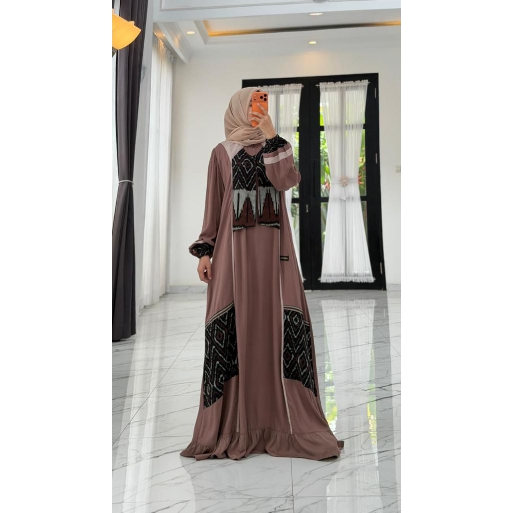 Gamis Etnik Anjani Busui twill UNIQLO