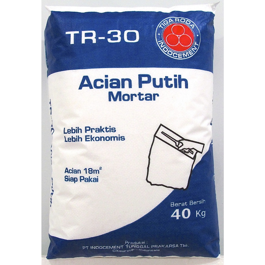 SEMEN PUTIH ACIAN MORTAR 40 KG TR-30 TIGA RODA