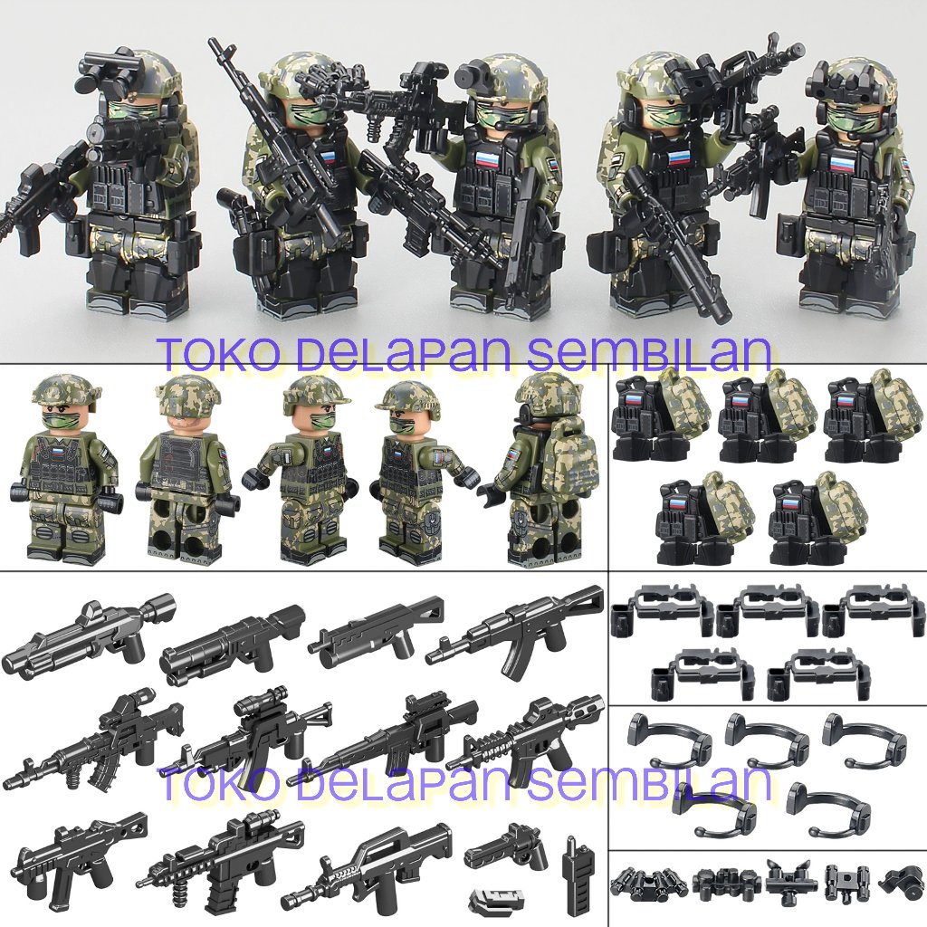 Brick Minifigure Tentara Militer, Pasukan Elit dan SWAT Kualitas Premium Isi Banyak