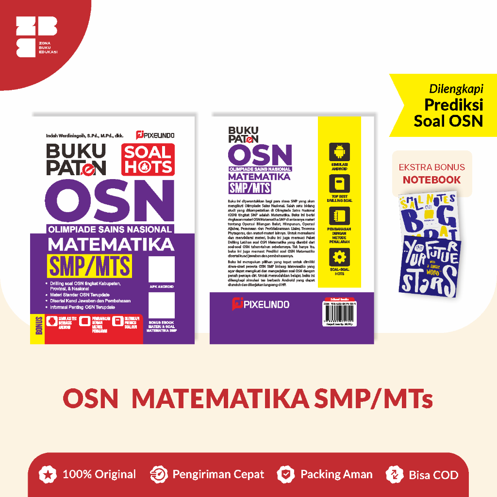BUKU OSN MATEMATIKA SMP/MTS - PREDIKSI SOAL HOTS + PEMBAHASAN MATERI LENGKAP OSN SMP/MTS 2025