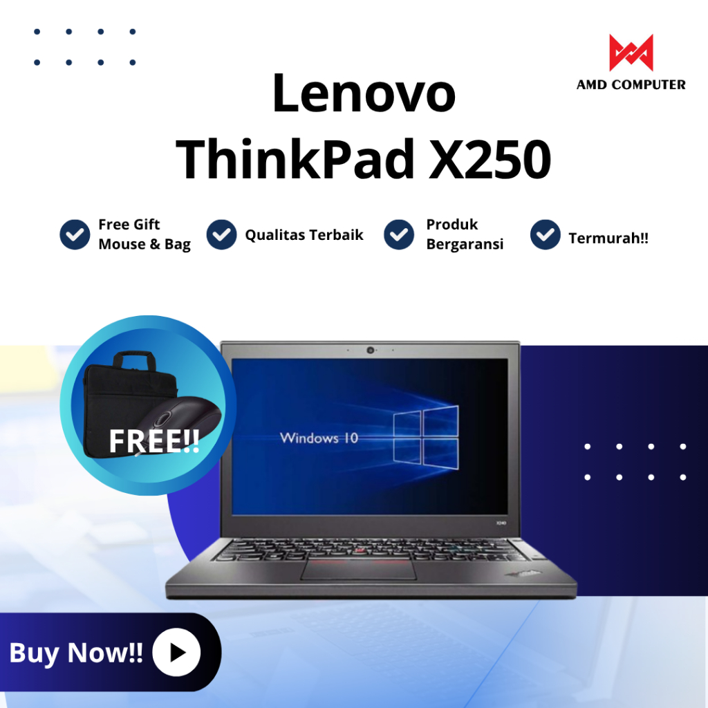 Lenovo Thinkpad x250 Core i5 gen5 ram 8gb ssd 256gb