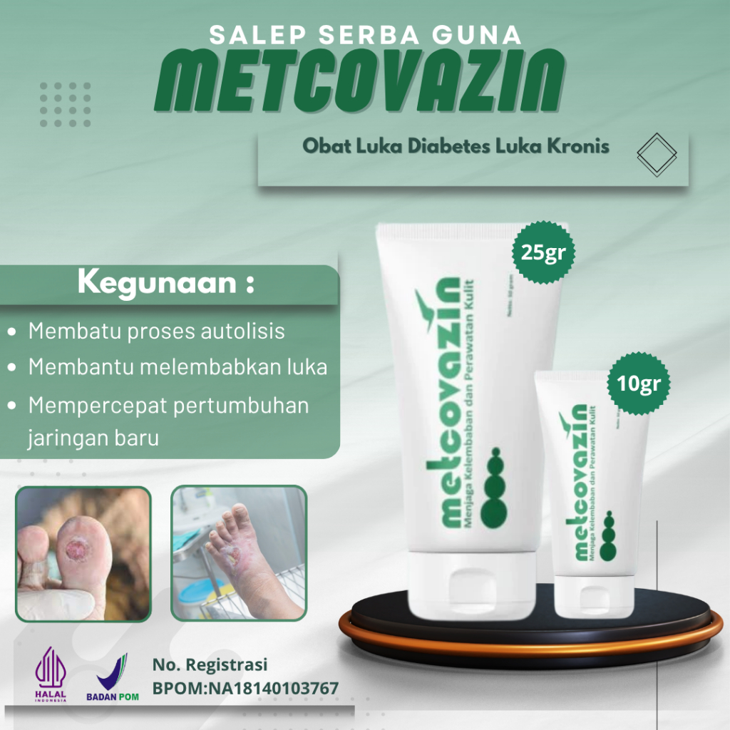 Krim Luka Metcovazin Regular 10gr Obat Luka Diabetes Luka Kronis
