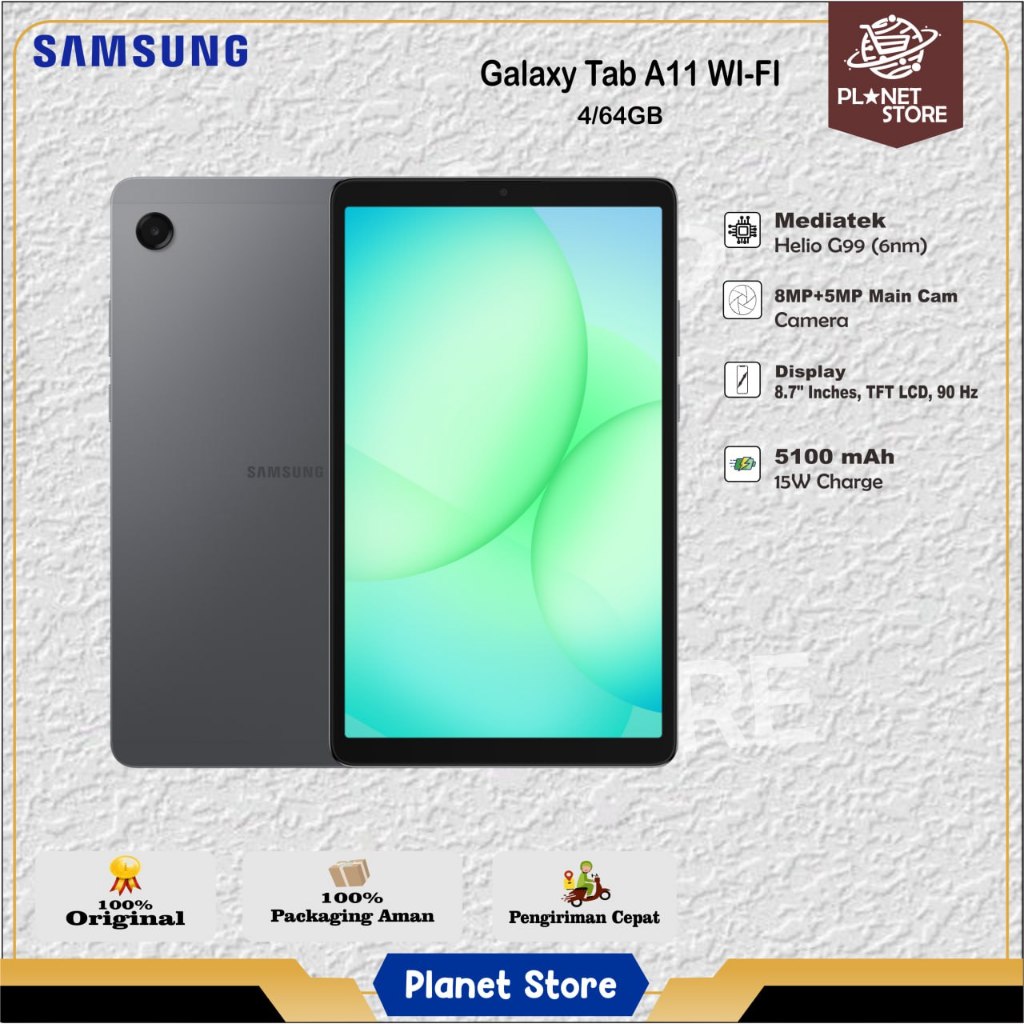 Samsung TAB A11 4/64GB Big Battery 5100mAh  Garansi Resmi