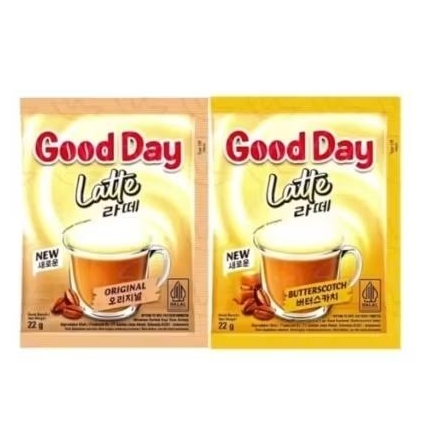 GOOD DAY LATTE | GOOD DAY LATTE ORIGINAL & BUTTERSCOTCH | KOPI GOOD DAY | 1 RENCENG ISI 10
