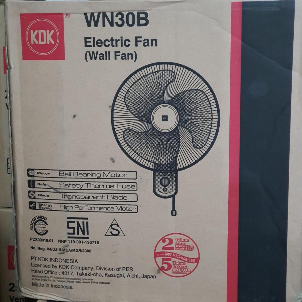 KDK Wall Fan WN30B 30 cm/12 inch Kipas Angin Dinding WN30/WN-30B 3 Kecepatan Angin & Motor Thermal F