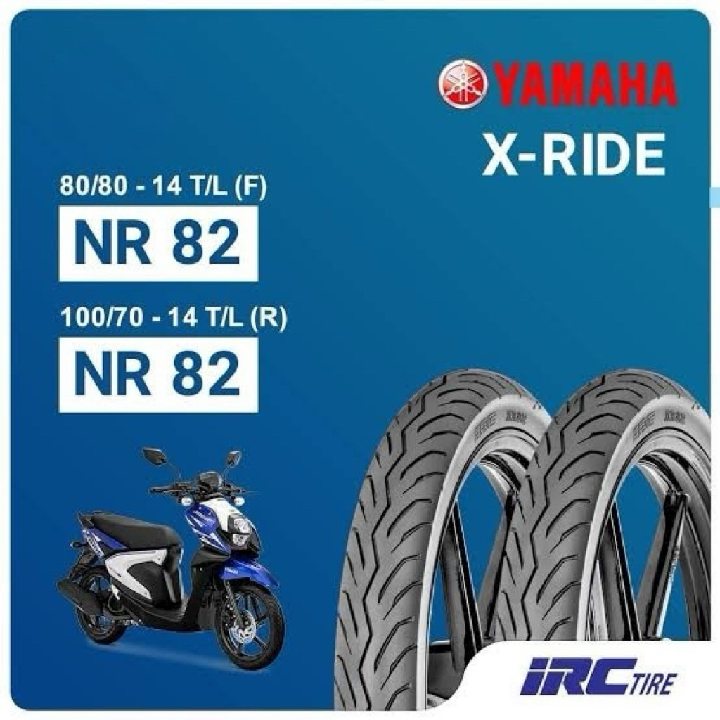 BAN TUBELESS YAMAHA XRIDE/GEAR IRC 80/80-14 & 100/70-14