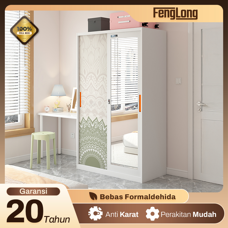 Lemari Besi Sliding - Lemari Besi Pakaian Lemari Pakaian Besi Sliding Lemari Besi Sliding 2 Pintu 90