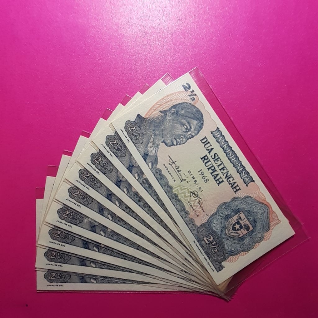 uang kuno 2.5 rupiah sudirman 1968