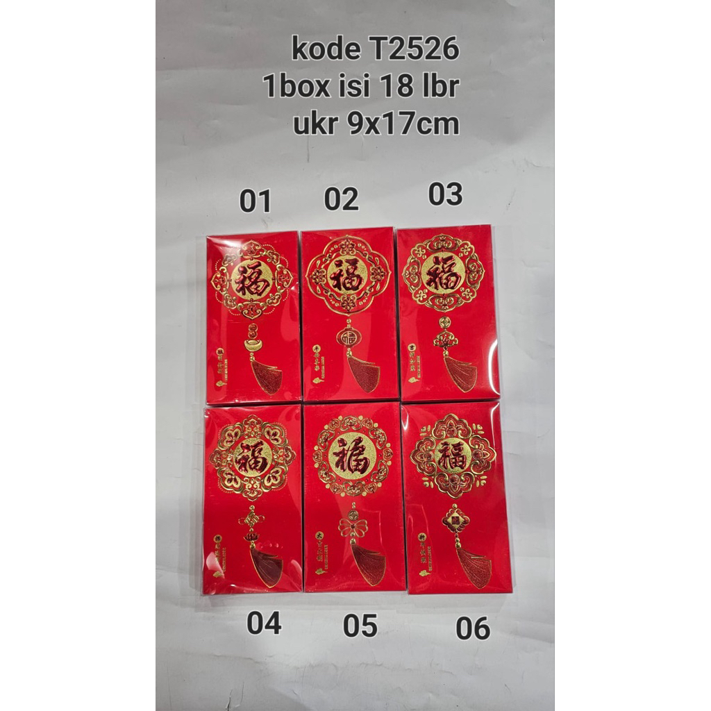angpao fuk keberuntungan hoki merah box isi 18 besar