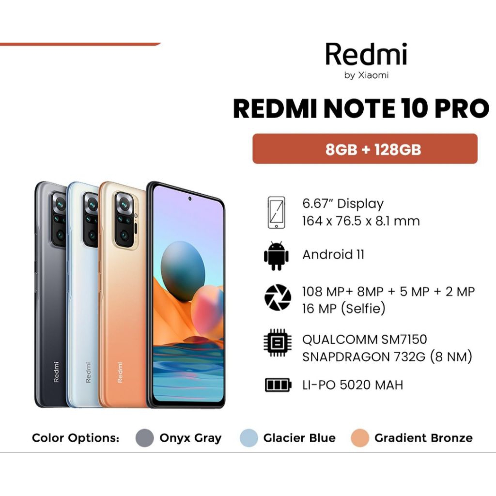 HP XIAOME REDMI NOTE 10 PRO RAM 8/128GB GARANSI RESMI HP XIAOME REDMI NOTE 10 PRO RAM 8/128GB GARANS