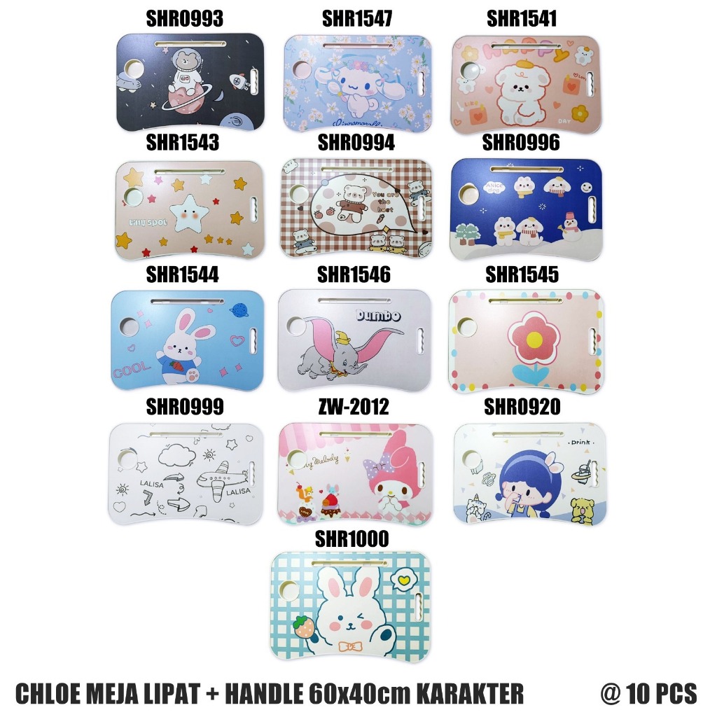 meja lipat karakter / meja belajar besar / meja laptop besar 60X40