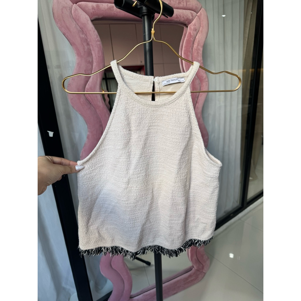 Preloved Zara tweed halter top