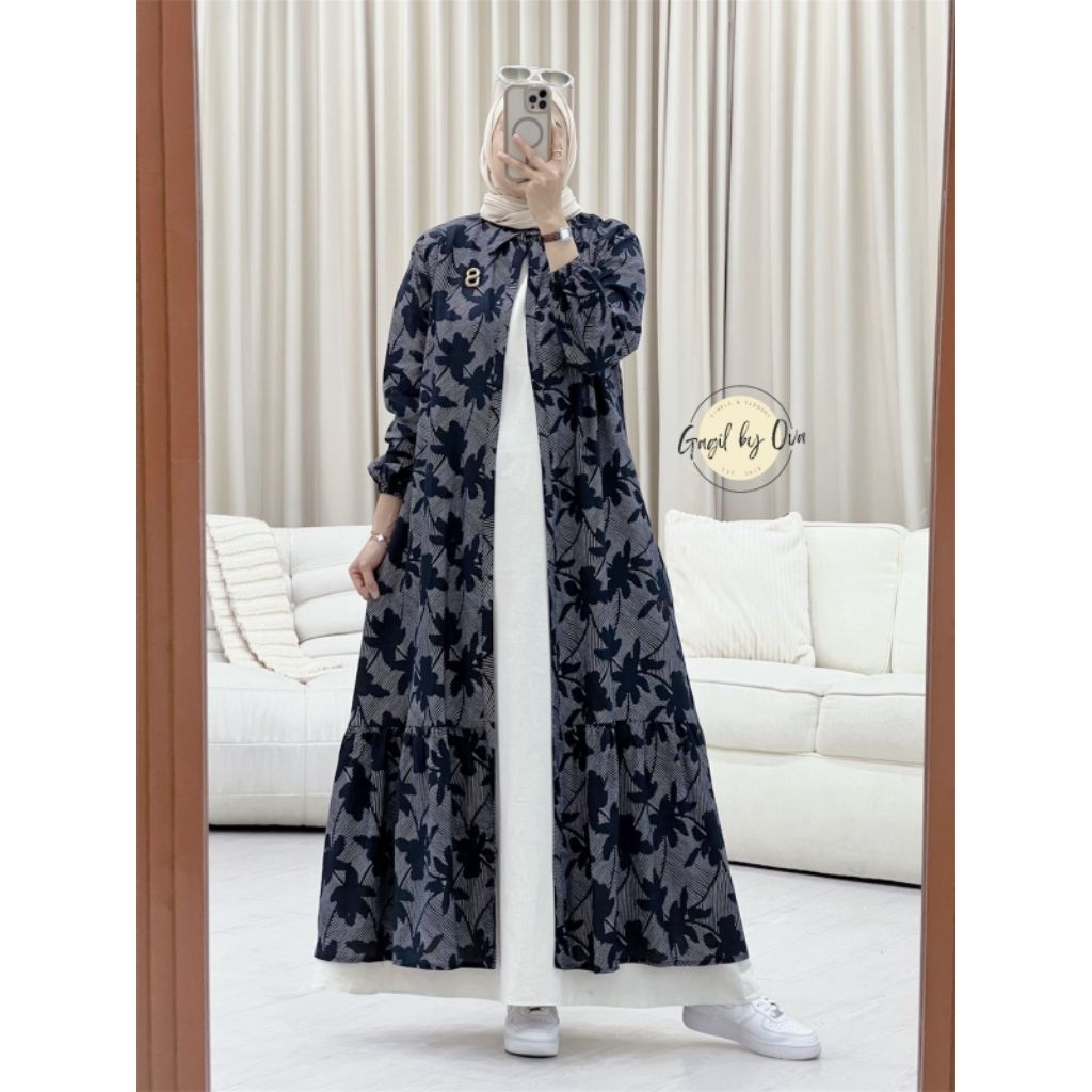 Laurelyn One Set by Gagil Original - Dress dengan Bahan Hq Linen Pure Premium