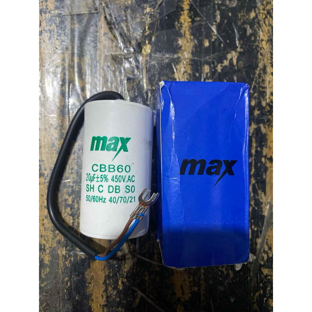 Kapasitor 20uf+5 450v Max Putih Original