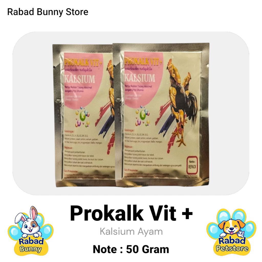 Prokalk Vit + Kalsium Ayam Bangkok Suplemen Ayam Laga