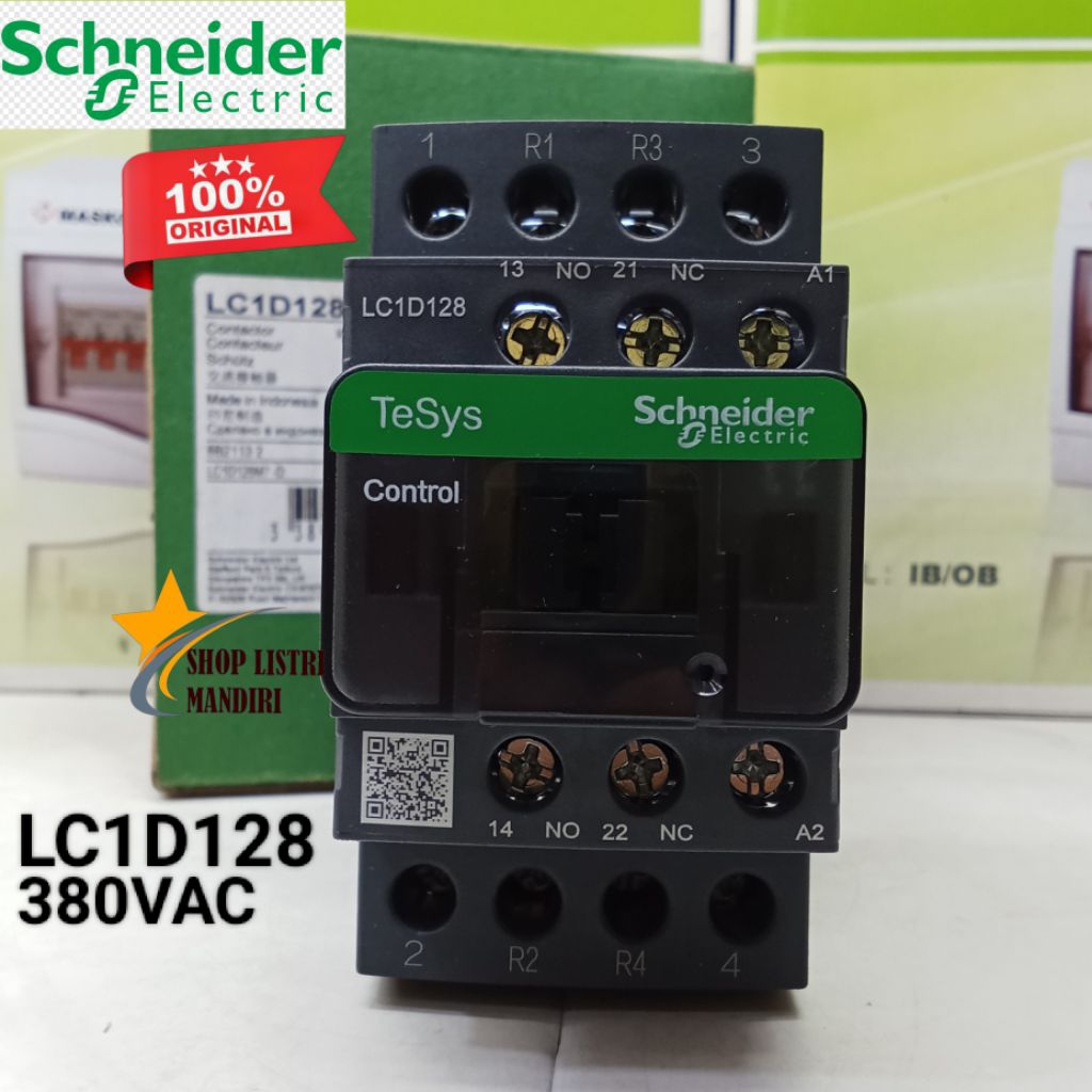 Contactor Kontaktor Lc1d128q7 Lc1d128 q7 380v 4p 25a Schneider original