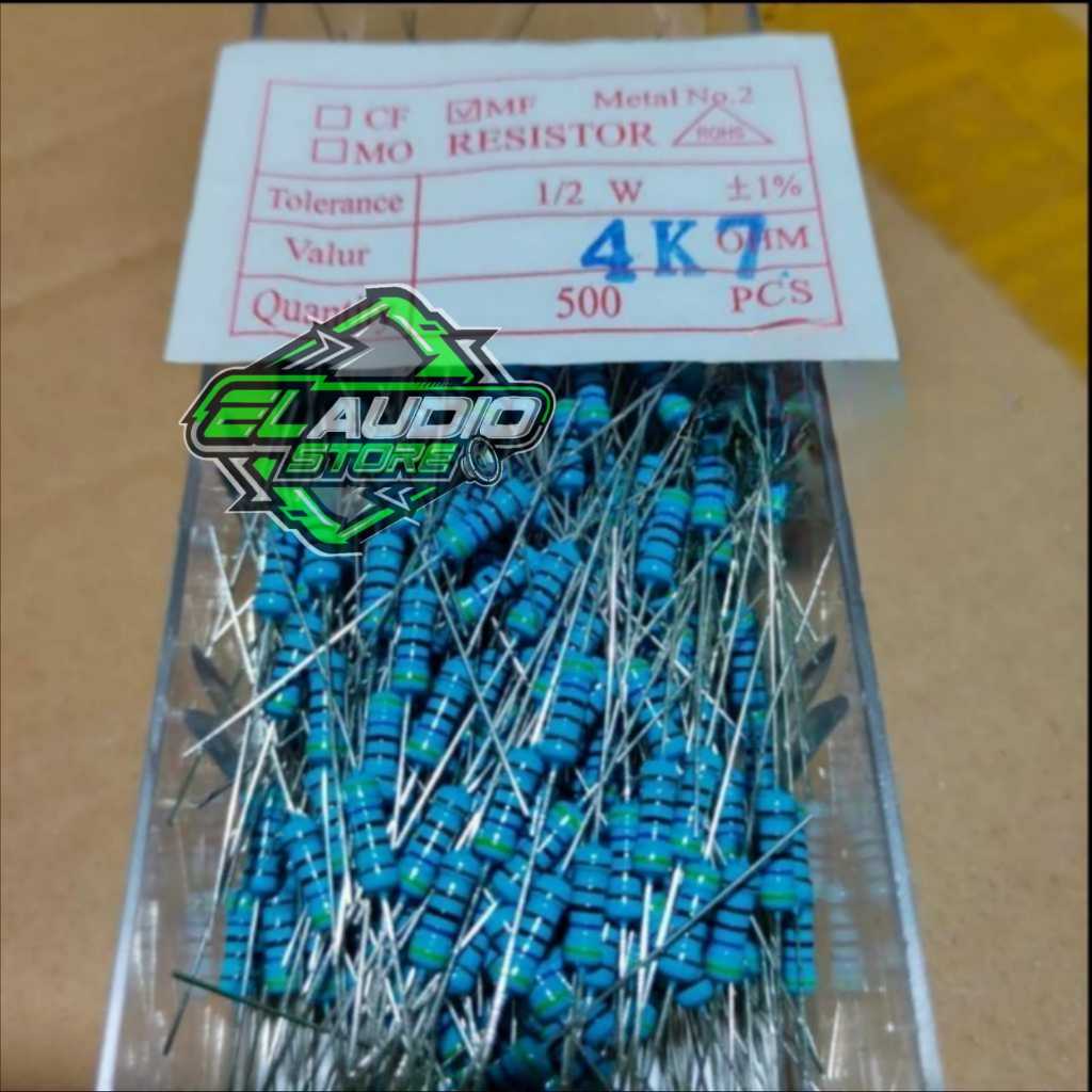 Resistor 4K7 Ohm 1/2 setengah Watt Karbon 5% per 10pcs