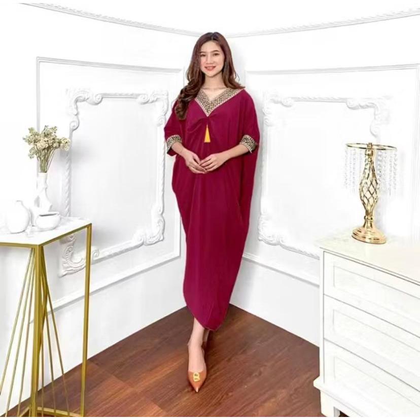 Dress Kaftan Humaira / Gamis Lebaran / Jumbo / Bisa COD