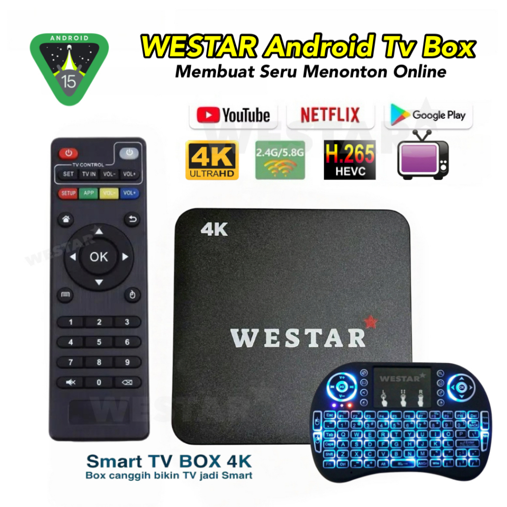 WESTAR Android Tv Box 4K HD Ultra Android STB Smart TV Box Unlock Tv Box Netflix Global