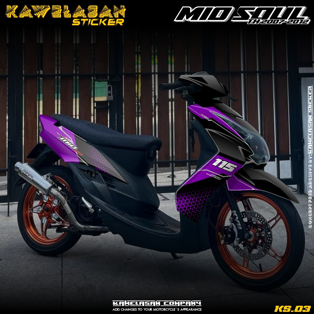 COD Sticker Decal Full Body Motor Yamaha Mio Soul Karbu Tahun 2007 2008 2009 2010 2011 2012 Sticker 