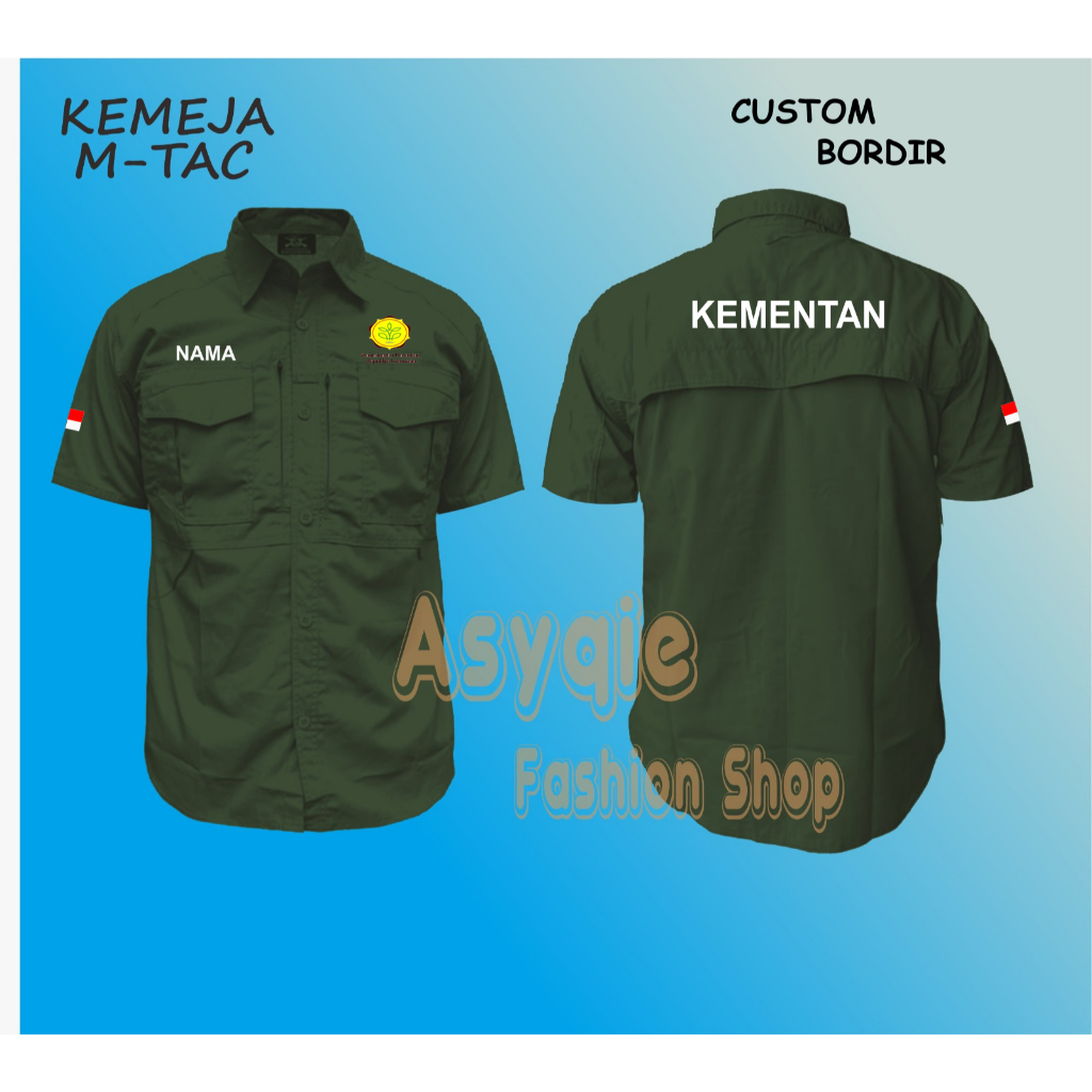 SERAGAM DINAS KEMENTERIAN PERTANIAN  kemeja custom bordir kmeja tactical Kemeja Lengan Pendek Kemeja