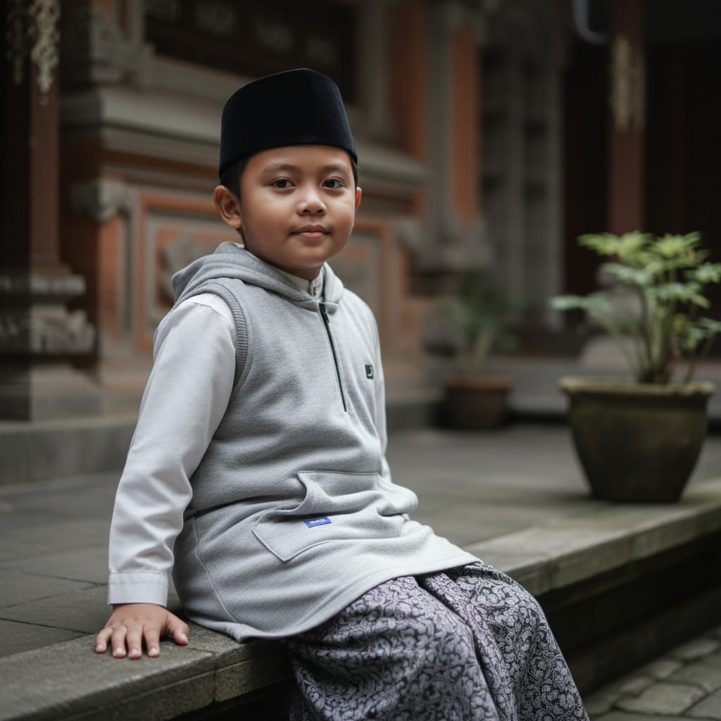 Rosal Hoodie Anak Laki Laki 4 - 12 Tahun / Rompi Sholat Hoodie Anak Laki LakI / Baju Koko Anak Laki 