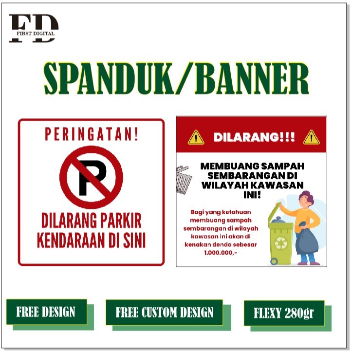 Banner, Spanduk, Baliho, T banner, Umbul-umbul, Rountag Custom