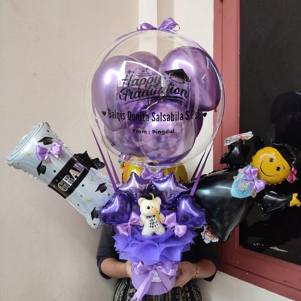 Buket Balon Boneka Wisuda Bucket Balon Wisuda Buket Graduation
