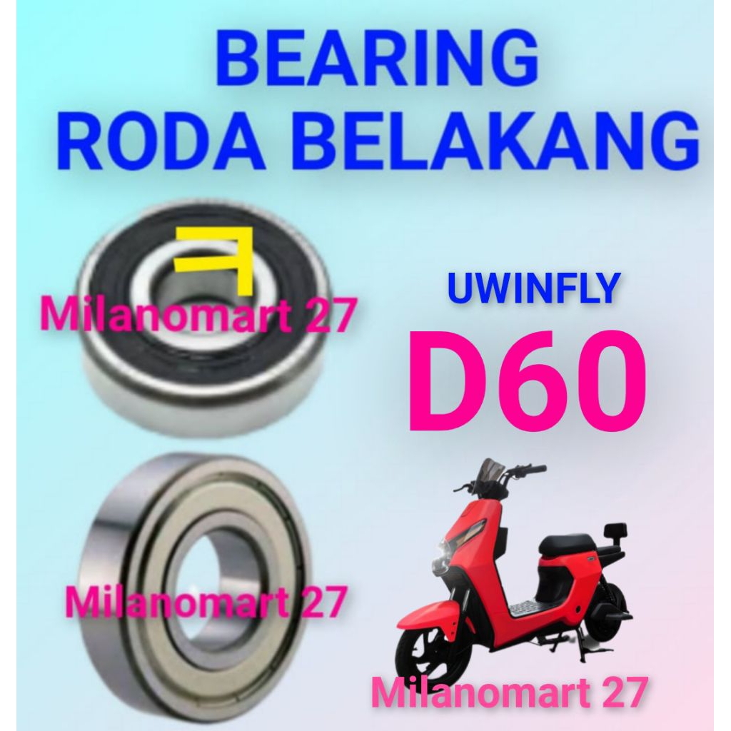 bearing roda belakang uwinfly D60 laker klahar roda dinamo belakang sepeda listrik uwinfly D60
